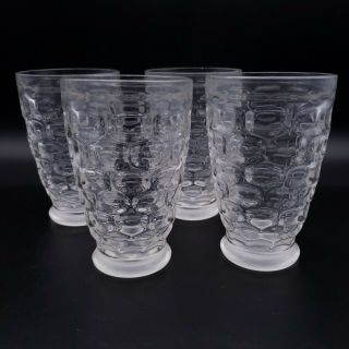 Federal Glass Yorktown Colonial 10 Oz Footed Tumbler Set Of 4