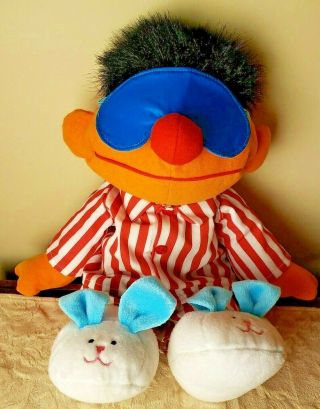 Retro Sesame Street Tyco 1996 Sing And Snore Ernie Talking Plush 18 " Toy
