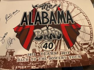 Back To The Bowery 2013 Tour Signed Poster By Alabama (782 Of 1500)