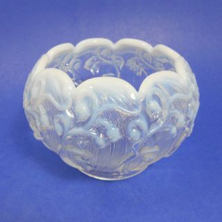 Fenton Art Glass French Opalescent Lily Of The Valley Rose Bowl Candy Dish 4 "