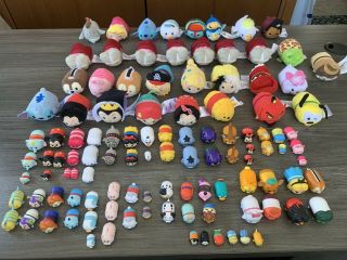 Tsum Tsum 110 Piece Assortment Of Plush And Plastic,  With Some Duplicates.