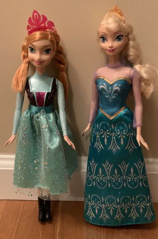 Disney Frozen Elsa 11” And Anna 12 " Classic Doll Set No Box