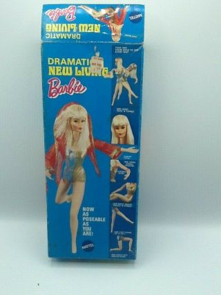Vintage 1969 Dramatic Living Barbie Dark Brown Brunette Orig Box Booklet