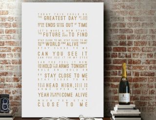 Take That Greatest Day | Poster Wall Art Song Lyrics Art Print | Canvas Gift