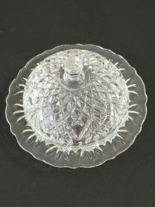 Vintage Crystal Round Dome Butter Cover Cheeseball Dish