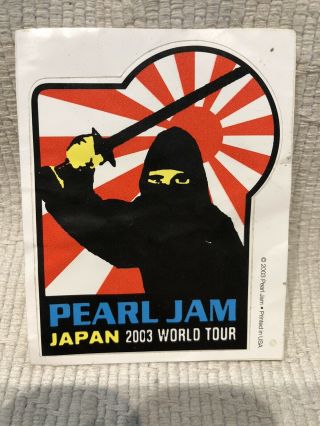 Pearl Jam Japan 2003 World Tour Samurai Ninja Rising Sun Sticker