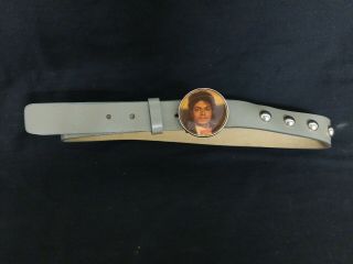 Rare Vintage 1984 Michael Jackson Belt Buckle & Belt,  Triumph - Leather