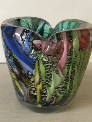 Fratelli Toso Tutti Frutti Venetian/ Murano Art Glass Vase - Lattacino Mini
