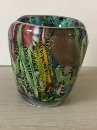 Fratelli Toso Tutti Frutti Venetian/ Murano Art Glass Vase - Lattacino MINI 2