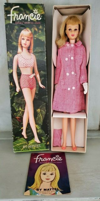 Vintage Blonde Straight Leg Francie Doll 1140 In Shopping Spree 1261