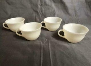 Vintage Set Of 4 Fire King Milk Glass Mug Tea Cup 8 Oz Jl