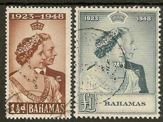Bahamas 1948 Silver Wedding Sg194/5 Very Fine