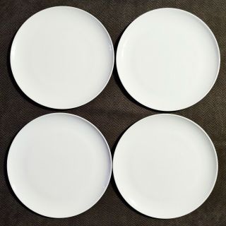 Set Of 4 Centura By Corning 10 " White Coupe Dinner Plates