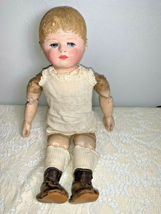 Adorable Martha Chase Stockinette Painted Cloth Doll - 16 Inches 6