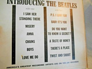 Vintage Beatles 33 - 1/3 Vinyl Record Album - Introducing The Beatles 3