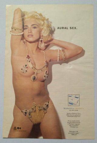 Madonna Erotica Advert 27.  5cm X 18.  5cm (approx. )