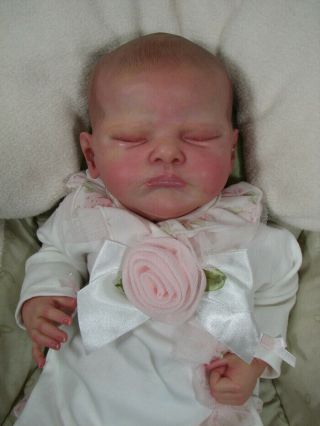 Cassie Brace " Genevieve " Reborn Baby Girl Doll Sleeping 18 " Tall 5 1/2 Pounds