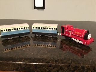 Motorized Skarloey With Blue Coach Cars For Thomas & Friends Trackmaster Railway
