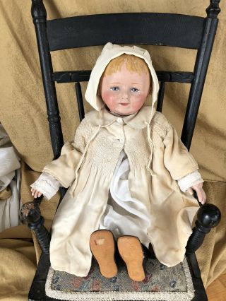 Antique Stamped Martha Chase Girl Doll Oil Cloth Magnificent Ooak