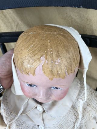 Antique Stamped Martha Chase Girl Doll Oil Cloth Magnificent OOAK 6