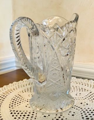 Circa 1906 Antique Imperial Glass - Ohio Cosmos Eapg 32 Ounce Water Pitcher Floral