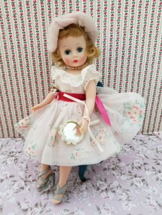 Lovely Madame Alexander Cissette Doll In Flocked Dress.  Pretty In Pink