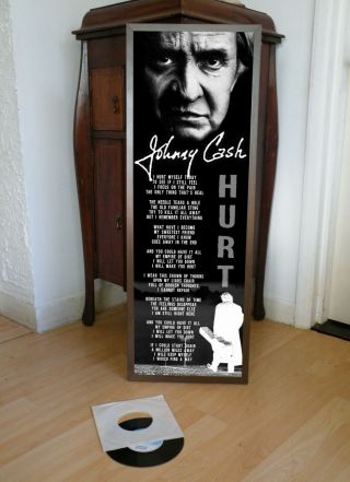 Johnny Cash Hurt Poster Lyric Sheet,  Ring Of Fire,  Folsom Prison Blues,  Boy Sue