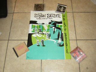 Brian Setzer Promo Poster The Dirty Boogie 1998 Stray Cats Vintage