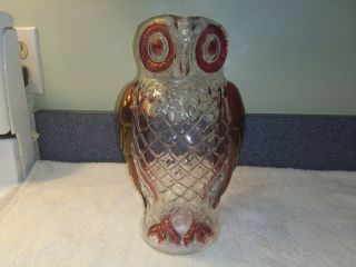 Ruby Stained Glass Owl Pitcher