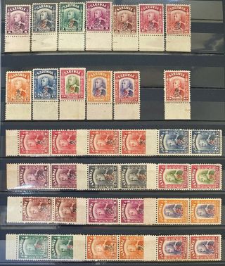 Sarawak 1947 Sir Charles Brooke Overprinted Set 12v To 50¢ Muh Gum Toned