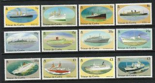Tristan Da Cunha 1994,  Ships - Definitive Set Of 12 Values,  Sg553/64 Mnh