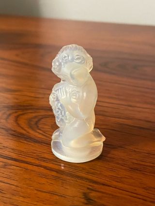 Vintage Signed Sabino France Opalescent Art Glass Woman Figurine