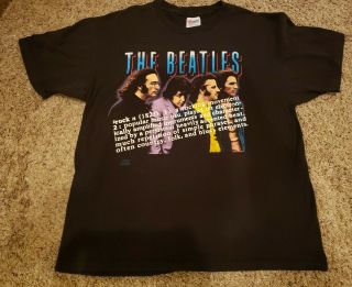 Vintage The Beatles Rock Definition Xl Black T Shirt W/ 2 Sided Color Prints