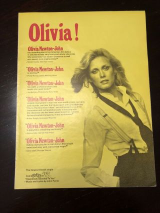 Olivia Newton - John Hopelessly Devoted To You Trade Ad Approx 11” By 14” Great Co