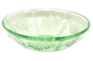 Vintage Federal Glass Sharon Cabbage Rose Fruit Bowl 8.  5 In Diameter Green