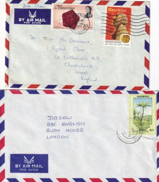 Jjj521 Mauritius 12 Different Stamped Covers Postcard Uk: 1958 - 1993