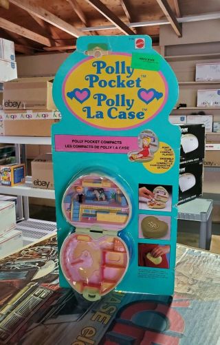 Vintage Polly Pocket Polly La Case Foreign Compacts Moc 1989 Bluebird Mattel