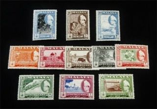 Nystamps British Malaya Trengganu Stamp 75 - 85 Og H $68 J29y1260