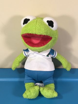 Disney Store Muppets Kermit The Frog With Golf Shirt 12 " Tall Plush Stuffed Toy