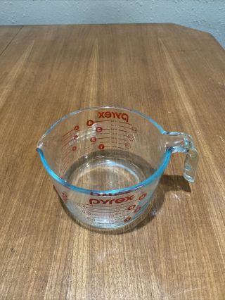 Pyrex Glass 4 Cup/1 Quart/1 Liter Measuring Cup Open Handle Red Letters 3