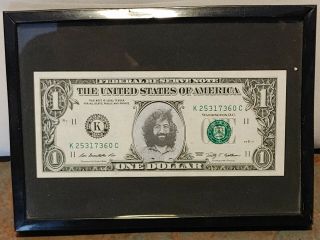 Grateful Dead - Jerry Garcia Actual $1 One Dollar U.  S.  Note Framed