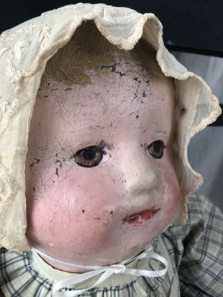 Antique Martha Chase Girl Doll Oil Cloth Magnificent OOAK 3