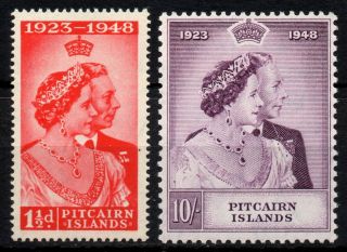 Pitcairn Is 1948 Silver Wedding Sg 11 - 12 Mnh