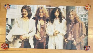 Vtg Led Zeppelin Poster Group Photo Band Shoot Classic Rock N Roll 30.  5x16.  5