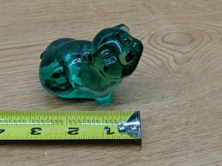 Vintage Fenton Spruce Green Glass Pig Piggy Figurine 2