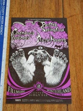 1968 Buffalo Springfield Fillmore Winterland Concert Postcard Bg 122 Conklin