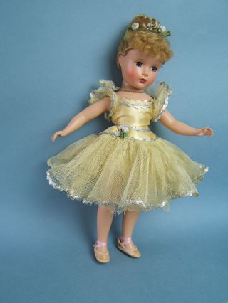 Vintage 1950 Mme.  Alexander 14 " Nina Ballerina Doll In Tagged Tutu