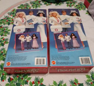 Vintage 1987 Mattel NURSE WHITNEY Barbie 4405 and NURSE BARBIE 3850 NRFB 2