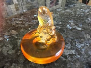 Tittot Amber Art Glass Koi Paperweight Paperweight