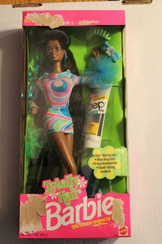 1991 Rare Vintage Totally Hair African American Barbie Nrfb Nib Htf
